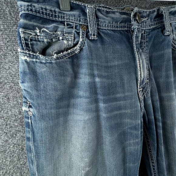 BKE Carter Jeans Size 32 Blue Denim Adult Distressed Cotton Urban Pants Trouser - Picture 3 of 16